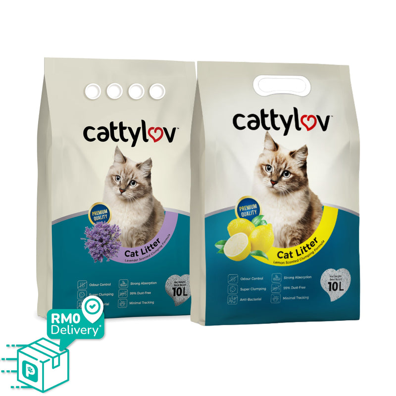 CattyLov Bentonite Cat Litter 10L (Lemon/Lavendar)
