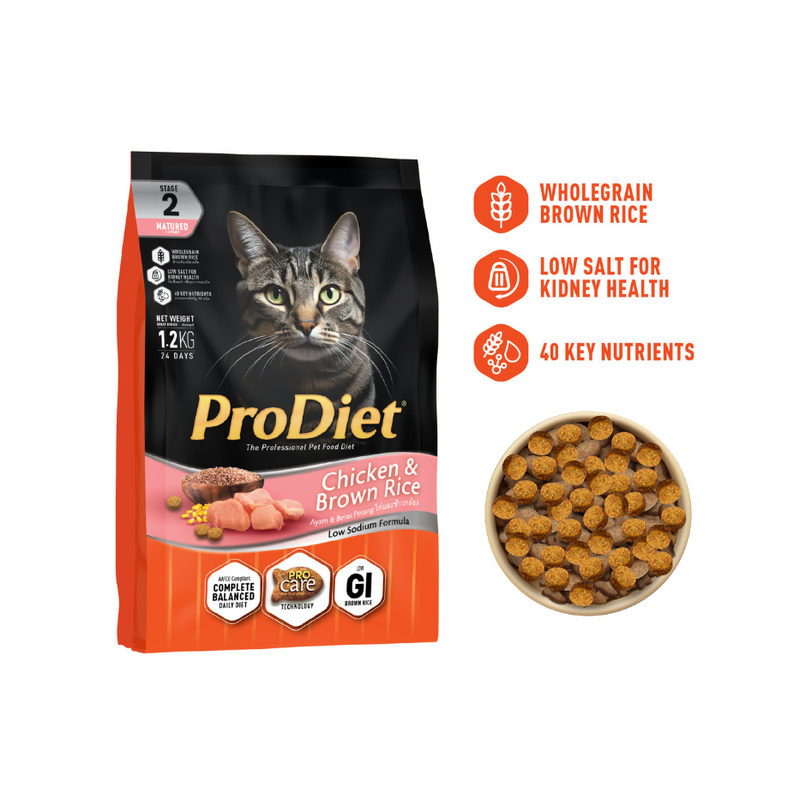 Prodiet 1.2kg Chicken & Brown Rice Dry Cat Food