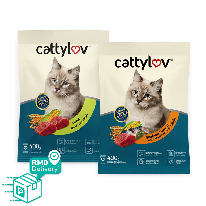 Cattylov Dry Cat Food 400g (Tuna / Seafood)