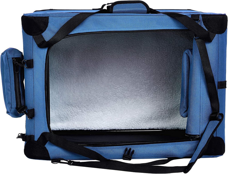 Funtails Premium Folding Portable Soft Pet Crate (Blue)