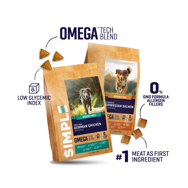 SIMPLE 3kg Allergy-Free Grain-Free Premium Dog Dry Food (Salmon / Chicken / Lamb)