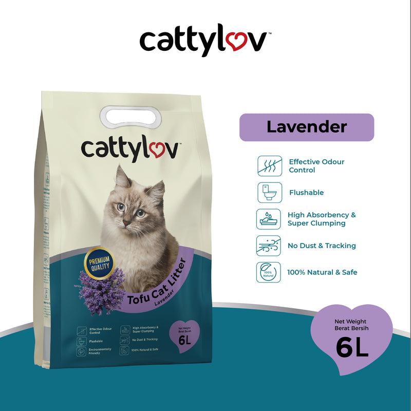 Cattylov Tofu Cat Litter 6L (Lavender/Charcoal)