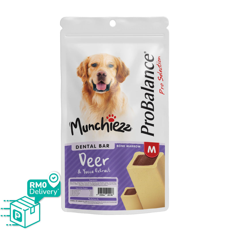 ProBalance Munchiezz Dental Bar 100g (Lamb / Turkey / Deer) Size S & M Dog Treats Dental Health Support