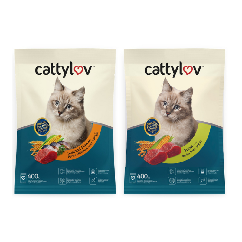 Cattylov Dry Cat Food 400g (Tuna / Seafood)