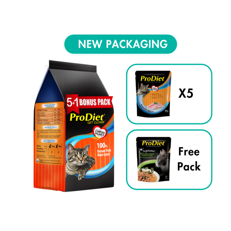 ProDiet 5+1 Ocean Fish 85G Wet Cat Food Promo Pack (1 Pack)
