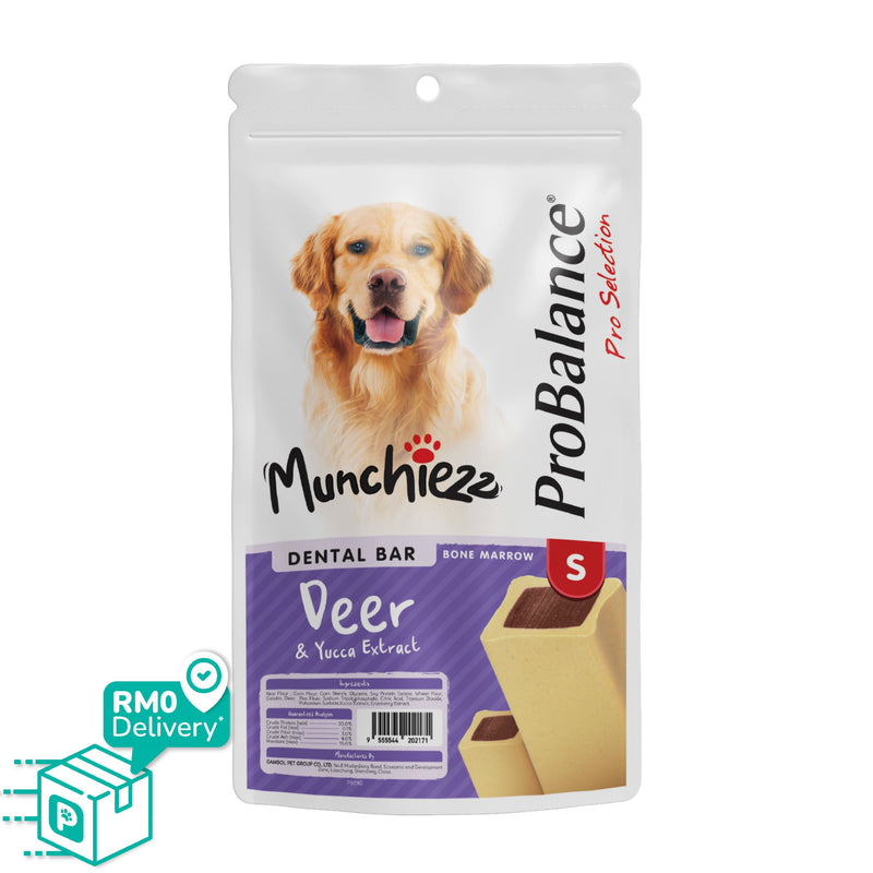 ProBalance Munchiezz Dental Bar 100g (Lamb / Turkey / Deer) Size S & M Dog Treats Dental Health Support