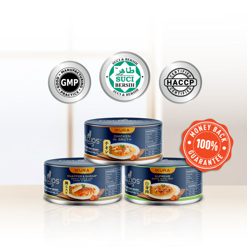 [Limited Deals Only] Delizios 80g Bonito White Meat Series With Ikura (3 Flavours) New Flavour