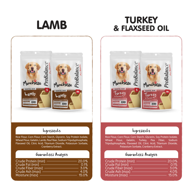 ProBalance Munchiezz Dental Bar 100g (Lamb / Turkey / Deer) Size S & M Dog Treats Dental Health Support