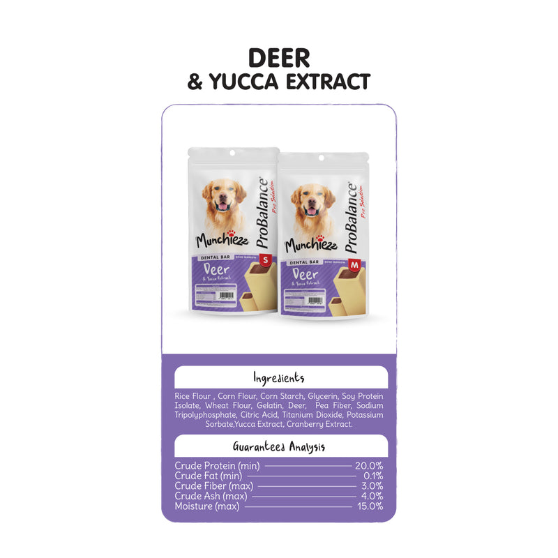 ProBalance Munchiezz Dental Bar 100g (Lamb / Turkey / Deer) Size S & M Dog Treats Dental Health Support