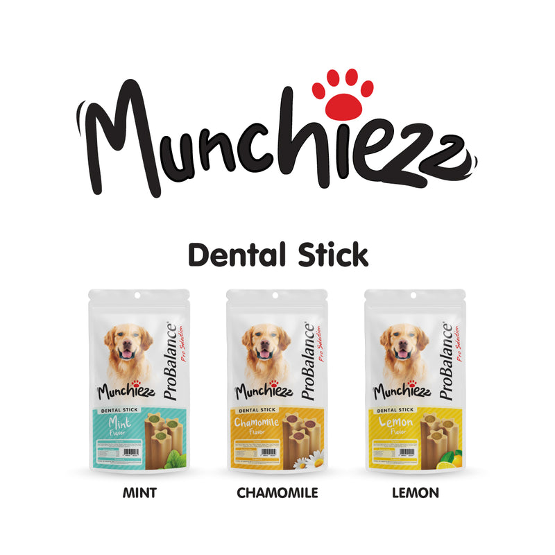 ProBalance Munchiezz Dental Stick 100g (Mint / Chamomile / Lemon) Dog Treats Dental Health Support