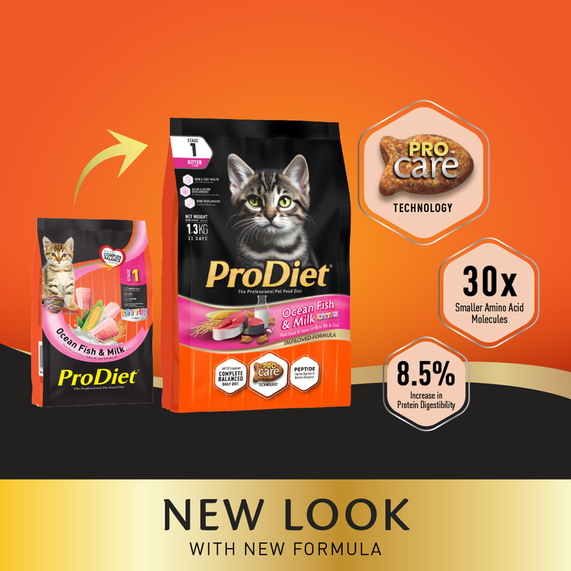 Prodiet 1.3kg Kitten Dry Cat Food - Milky Ocean Fish