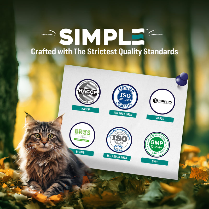 SIMPLE 2.7kg Nutrient-Rich with Added Salmon Oil Fresh Human-Grade Premium Cat Dry Food (Fish/Aussie Lamb/Chicken)