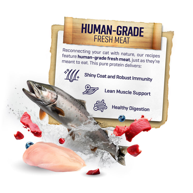 SIMPLE 2.7kg Nutrient-Rich with Added Salmon Oil Fresh Human-Grade Premium Cat Dry Food (Fish/Aussie Lamb/Chicken)