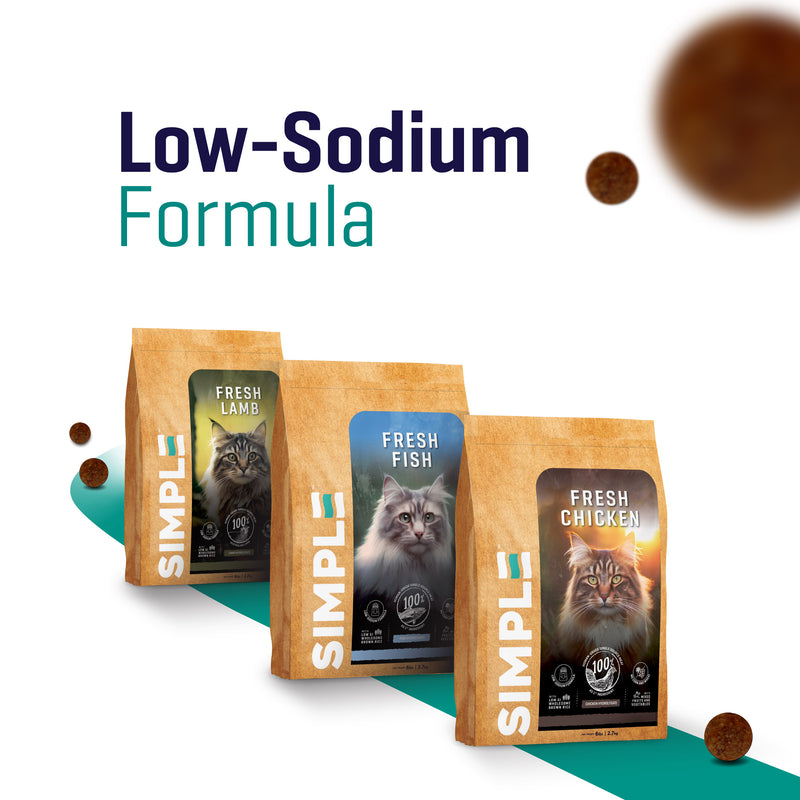 SIMPLE 2.7kg Nutrient-Rich with Added Salmon Oil Fresh Human-Grade Premium Cat Dry Food (Fish/Aussie Lamb/Chicken)