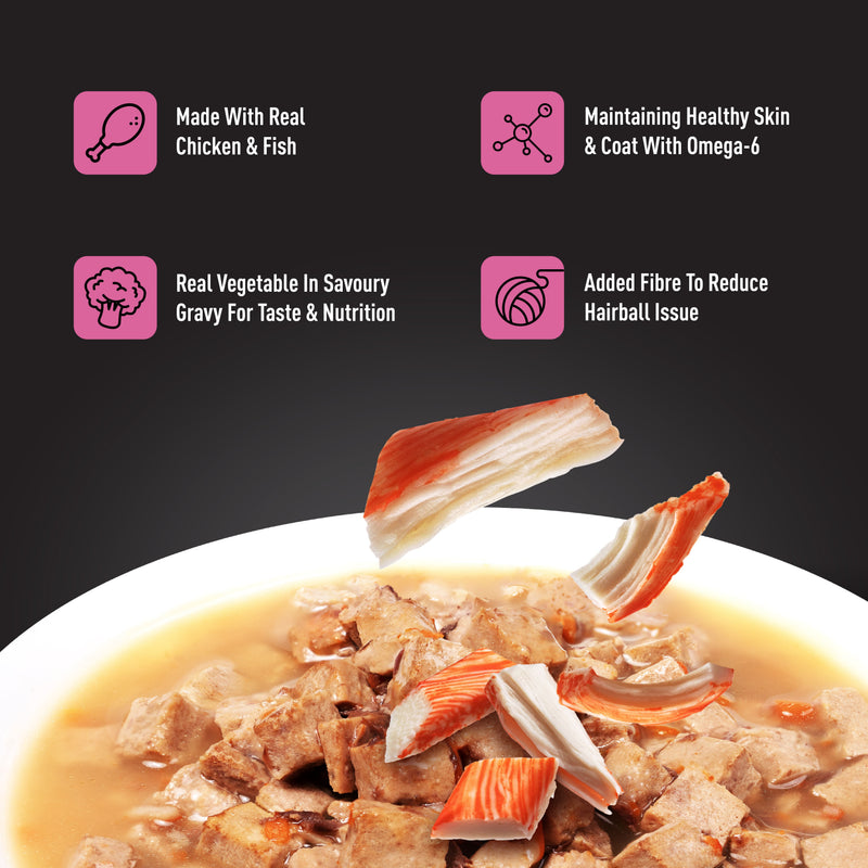 Prodiet Supreme Chicken Gravy Trial Set (White Fish / Kanikama / Wakame)