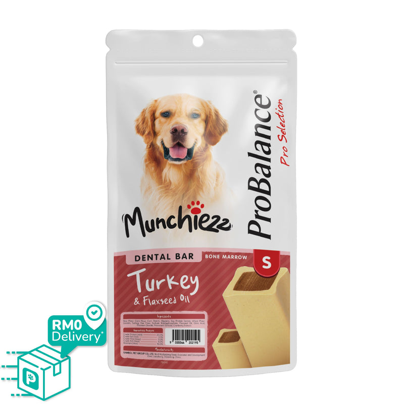 ProBalance Munchiezz Dental Bar 100g (Lamb / Turkey / Deer) Size S & M Dog Treats Dental Health Support