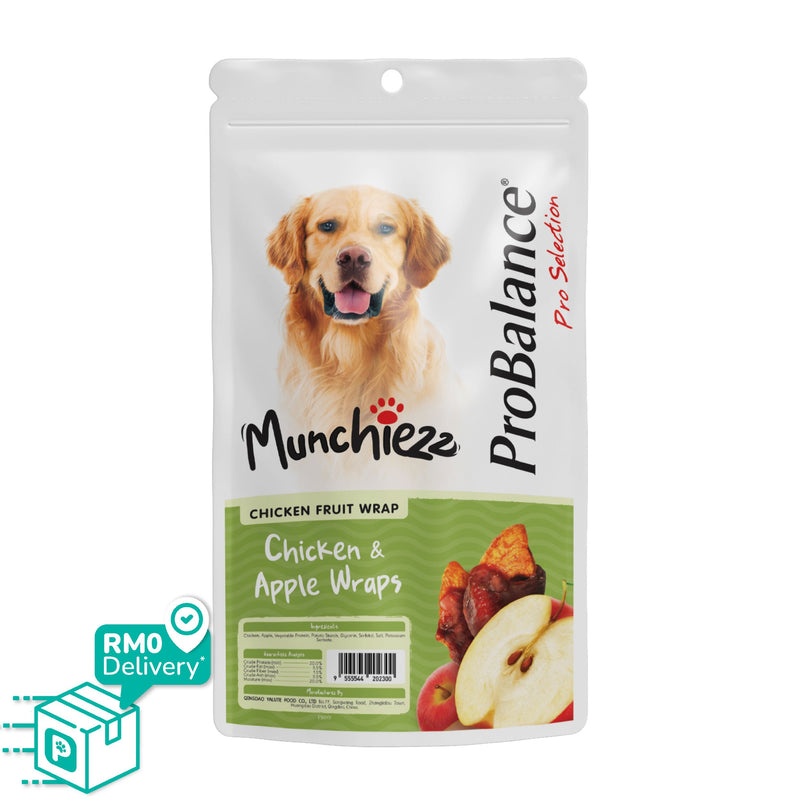 ProBalance Munchiezz Fruit Wraps 100g (Apple / Pumpkin) Dog Treats Dental Health Support