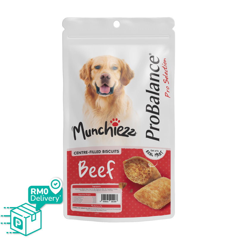 ProBalance Munchiezz Centre-Filled Biscuits 100g (Chicken / Salmon / Beef / Turkey) Dog Treats Dental Health Support