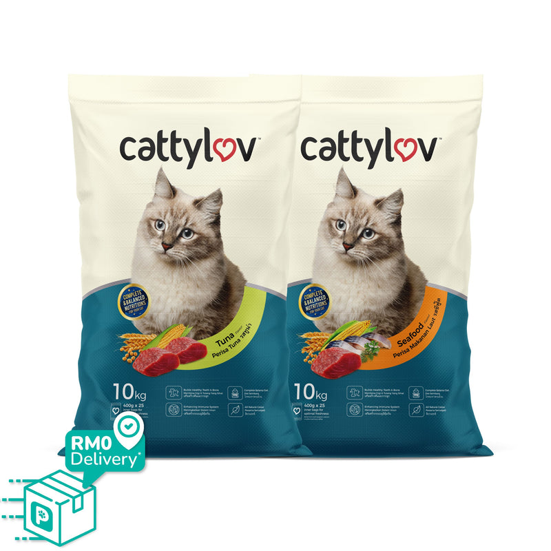 Cattylov Dry Cat Food 10kg (Tuna / Seafood)