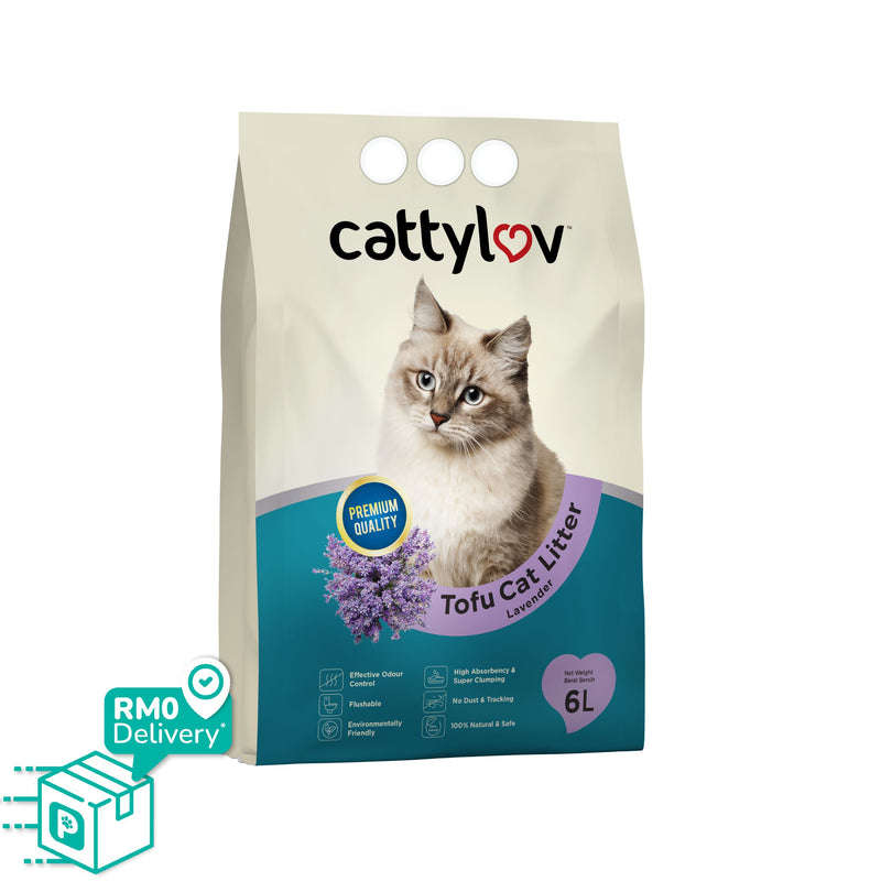 Cattylov Tofu Cat Litter 6L (Lavender/Charcoal)