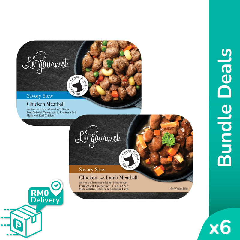 [Bundle Deals] Le Gourmet 230g Savory Stew Meatball Dog Wet Food (6 packs)