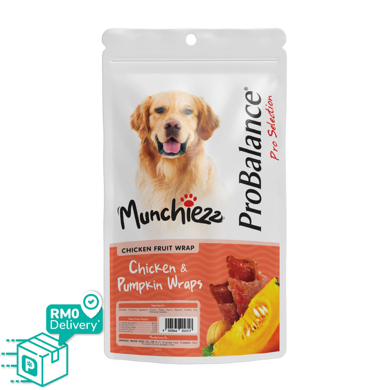 ProBalance Munchiezz Fruit Wraps 100g (Apple / Pumpkin) Dog Treats Dental Health Support