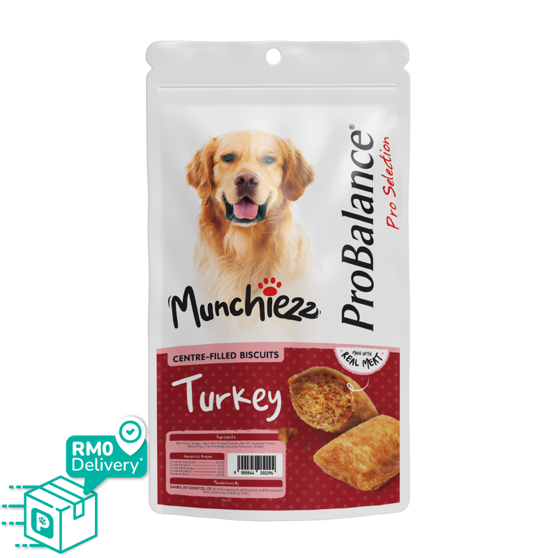 ProBalance Munchiezz Centre-Filled Biscuits 100g (Chicken / Salmon / Beef / Turkey) Dog Treats Dental Health Support
